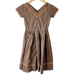 Handmade Little Girl Dress Old World European Style A Line Waist Tie Pocket